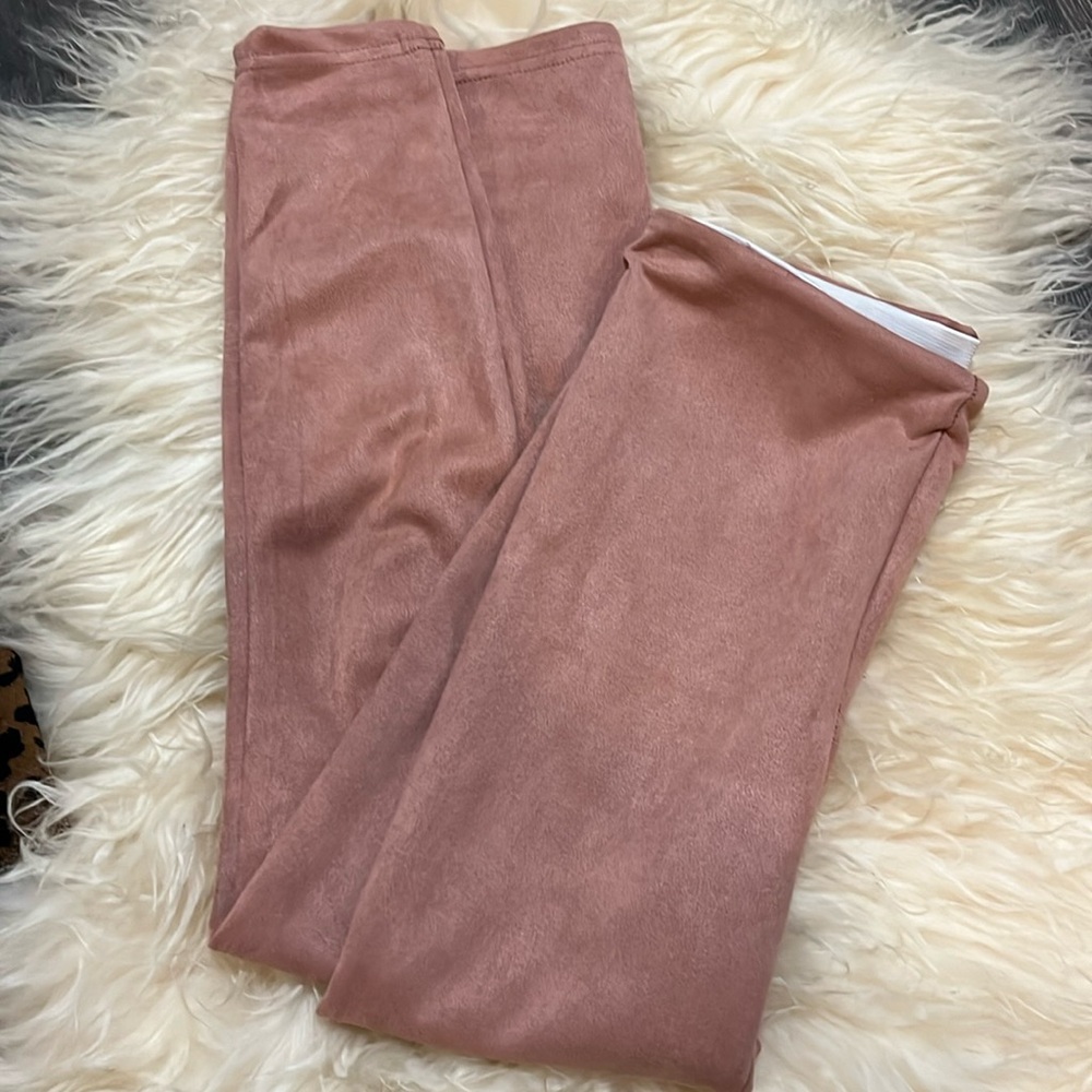Jules & LeoPold Skinny Pants Salmon Pink Suede